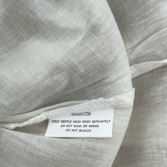 NWT Saints + Secrets Cotton Tan & White Striped Wrap Mini Dress in Small - Picture 7 of 9